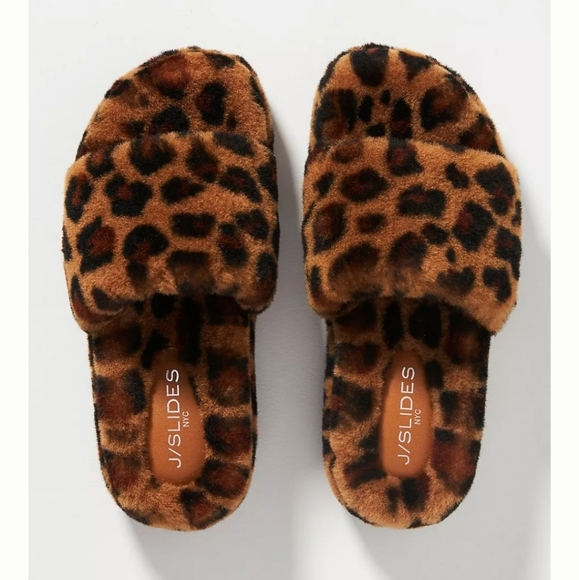 J/Slides Bryce Leopard Shearling Slippers